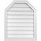 Ekena Millwork Octagonal Top Surface Mount PVC Gable Vent w/ 2"W x 1-1/2"P Brickmould Frame, 24"W x 30"H GVPOT24X3002SN - alternate 1